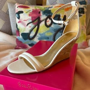 COPY - Lilly Pulitzer Women’s Jenna White Leather Buckle Wedge Sandals Shoes NWT
